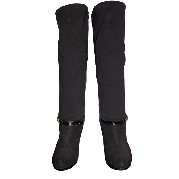 Ralph Lauren Over The Knee Boots Stiletto Heel Black Size 8B - Picture 2 of 4
